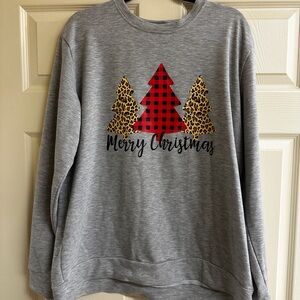 Gray Christmas Tree Sweatshirt